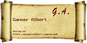 Ganser Albert névjegykártya